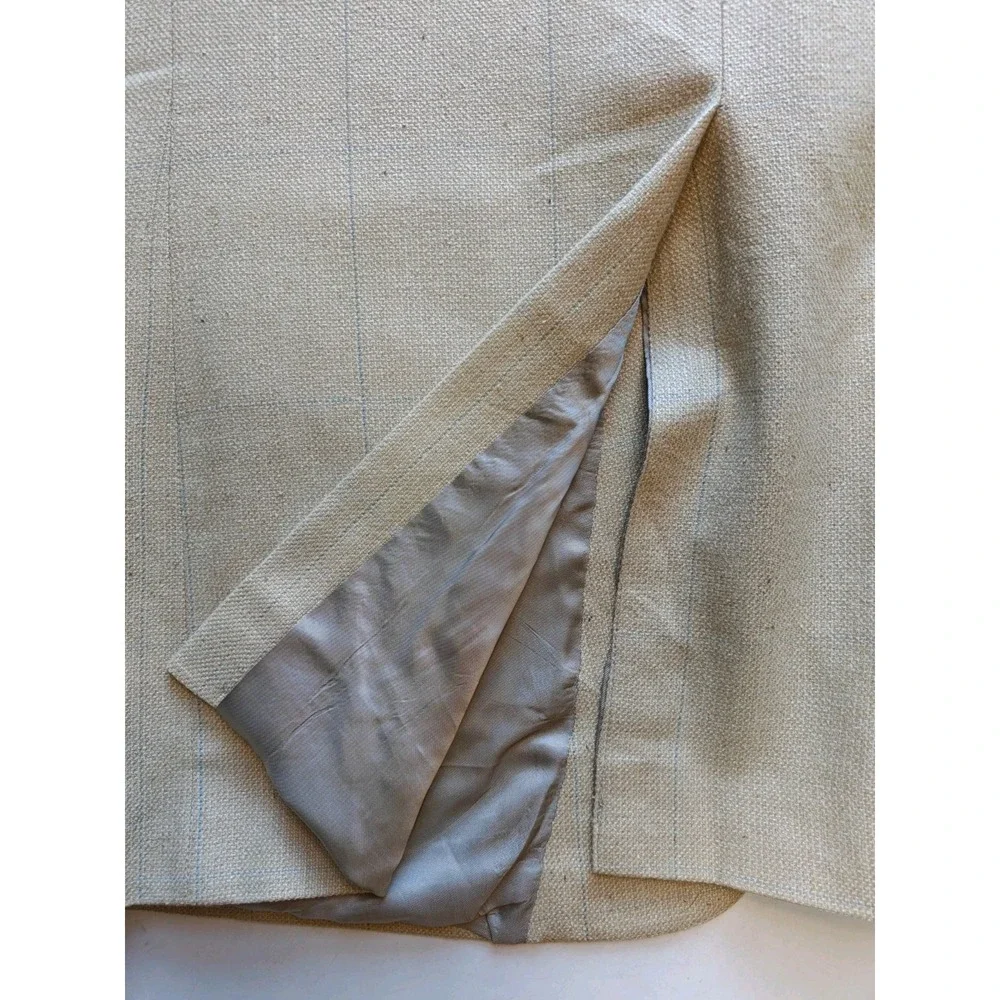 Jos A Bank Mens Blazer Sports Coat 41L Cream Made in USA Vintage 2 Button Check